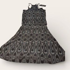 Deborah Viereck Philbin snake print dress size small NEW racer back midi made US